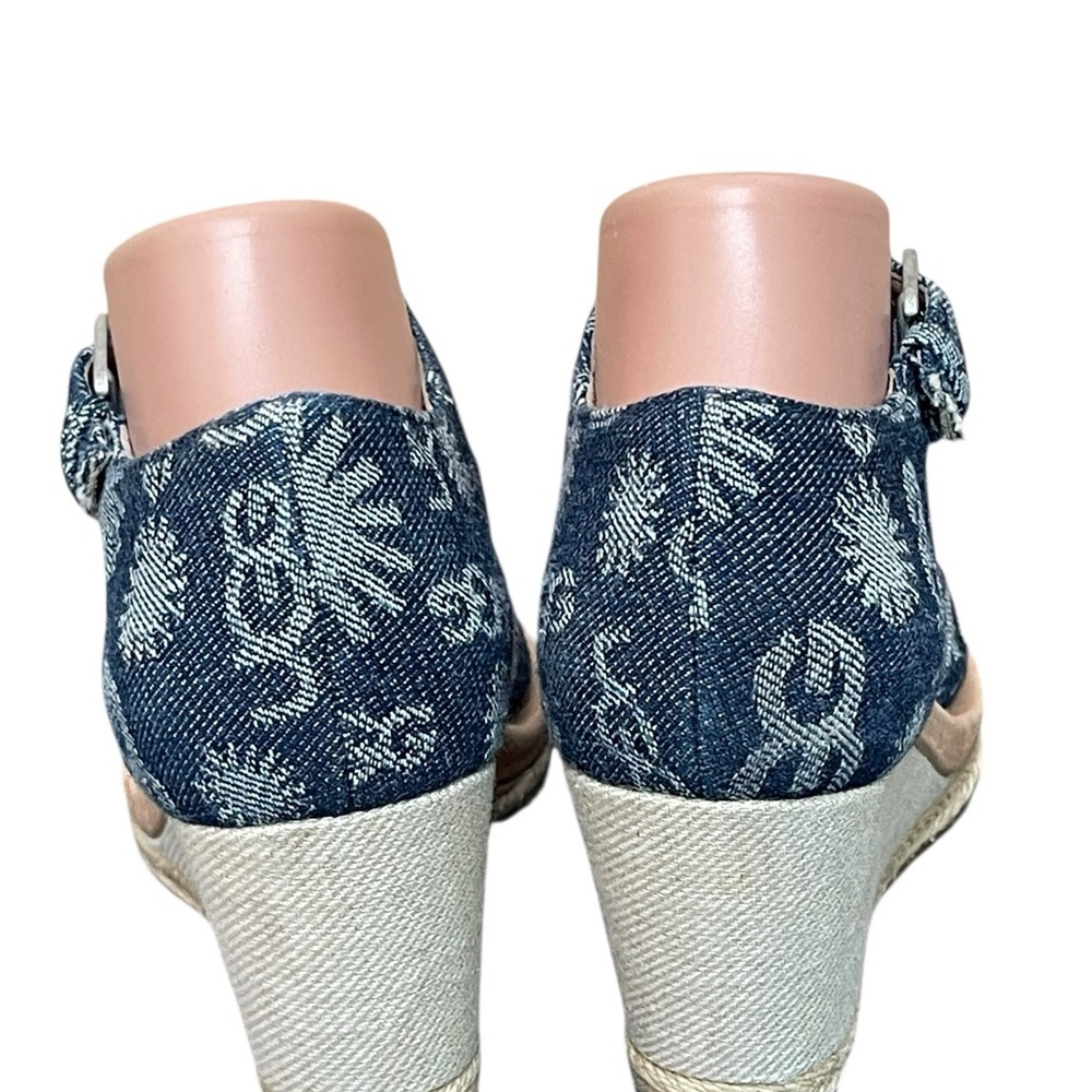 Ugg Atasha Monogram Denim Wedge Sandals size 8 - Picture 6 of 13